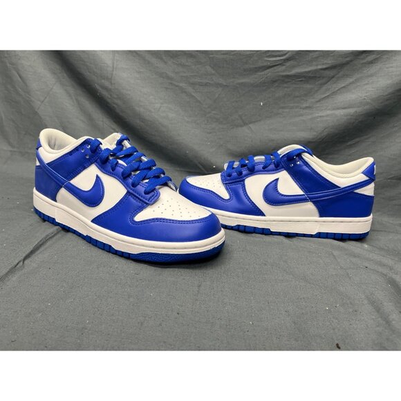 Nike Boys Dunk Low (GS) Sneakers Leather White Hyper Royal Size 7 NEW NO BOX! - Picture 1 of 11